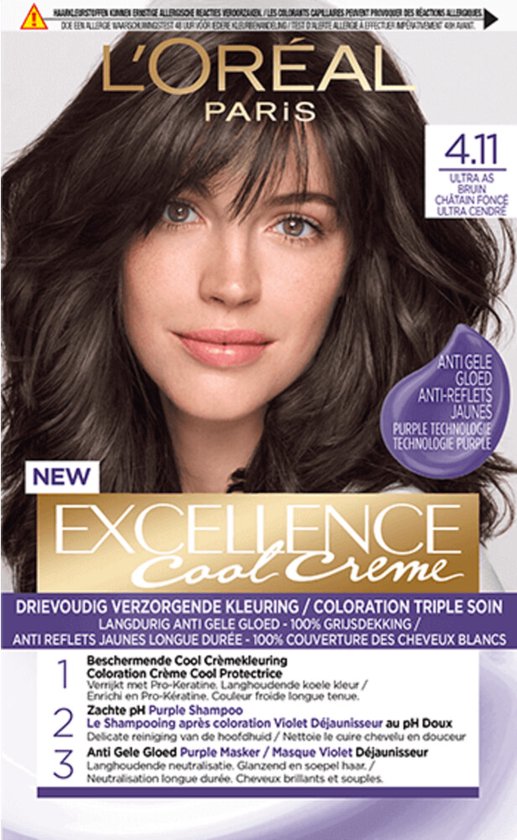 L'Oréal Paris Excellence Cool Crème 4.11 Ultra Asbruin