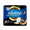 Always Ultra Secure Night Maandverband Met Vleugels 8 stuks