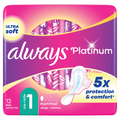 Always Platinum Normal Plus Maandverband Met Vleugels 12 stuks