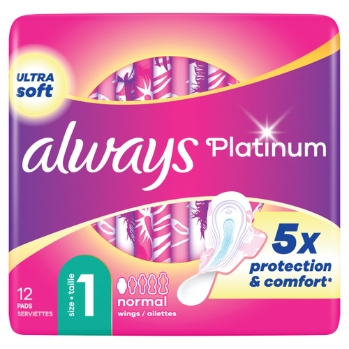 Always Platinum Normal Plus Maandverband Met Vleugels 12 stuks