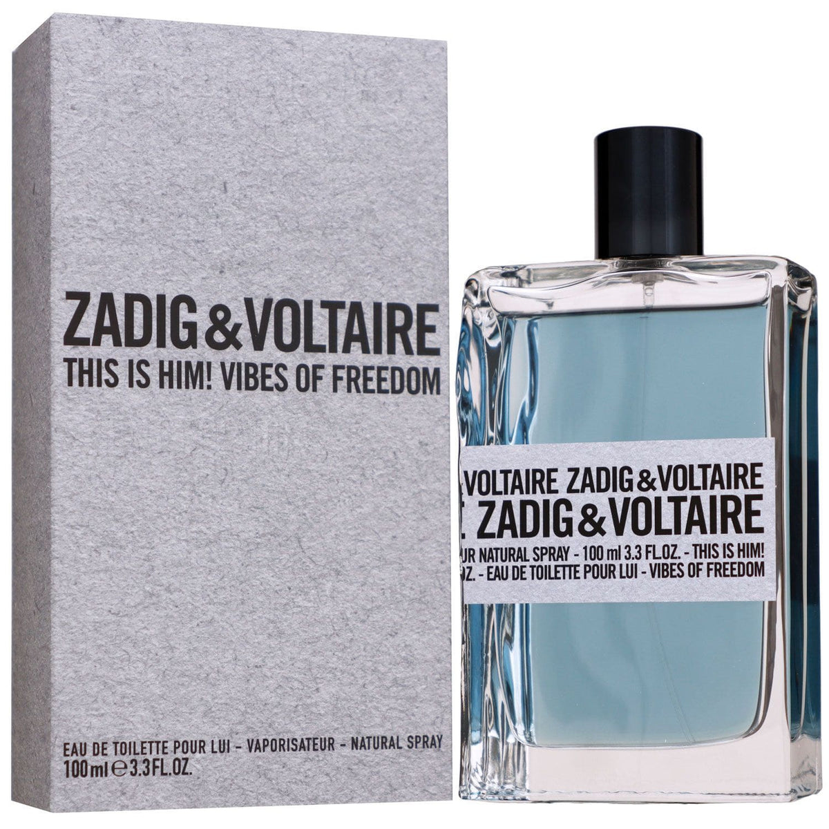 Zadig & Voltaire This is Him Vibes of Freedom Eau de Toilette 100 ml - flacon en verpakking