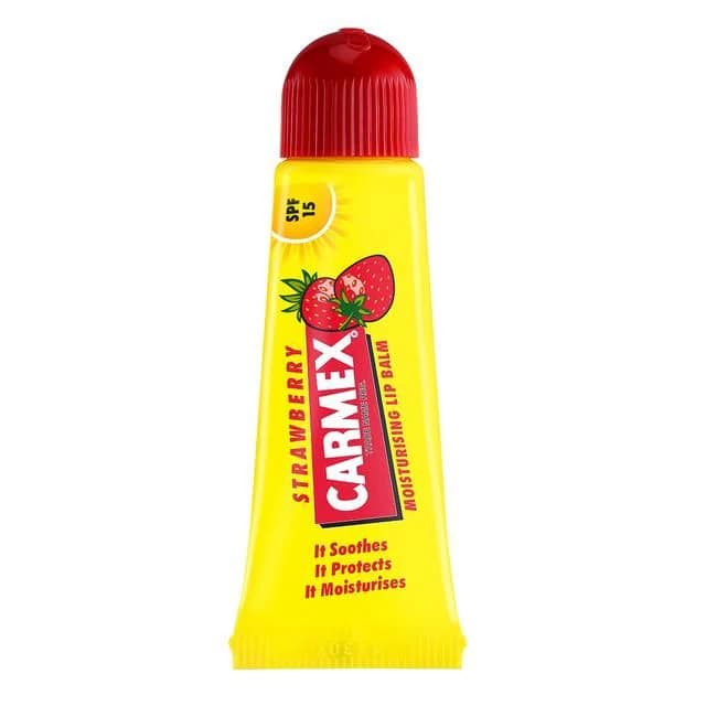 Carmex Strawberry Moisturising Lip Balm Tube SPF 15 10 g