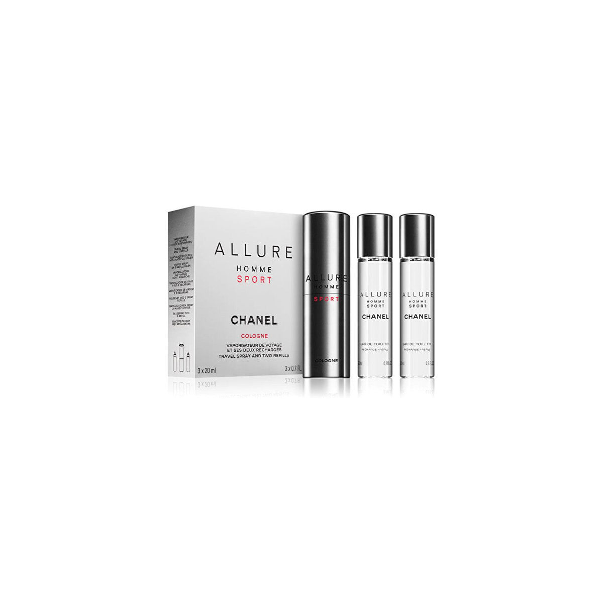 Chanel Allure Homme Sport Cologne reisspray en navullingen 3 × 20 ml