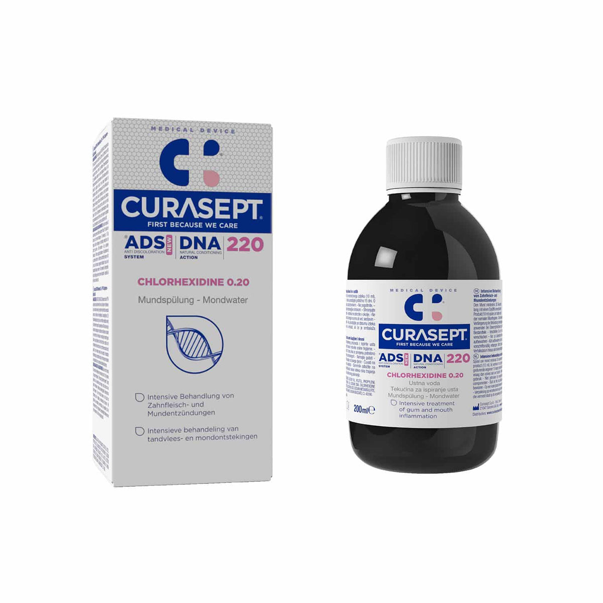 Curasept ADS Mondspoeling 220 0,20% chloorhexidine 200 ml