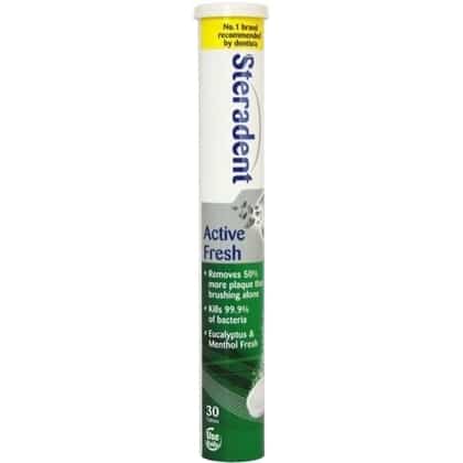 Steradent Reinigingstabletten - Active Fresh Plus 30 st