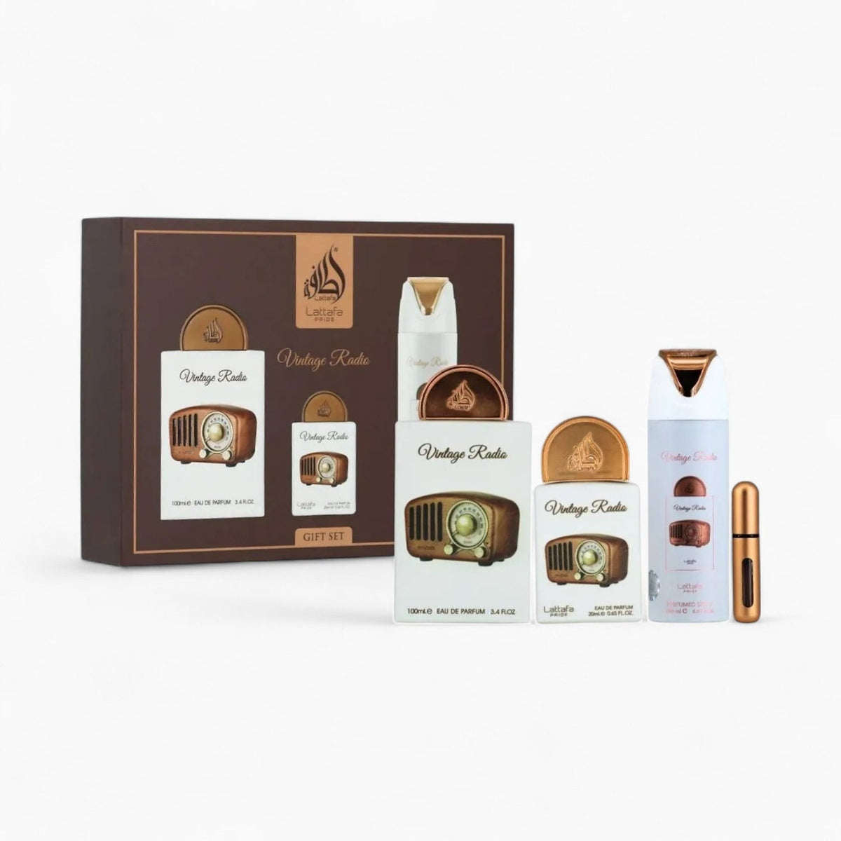 Vintage Radio Giftset 4 pcs – fles