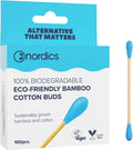 Nordics Bamboo Wattenstaafjes Blauw 100 stuks