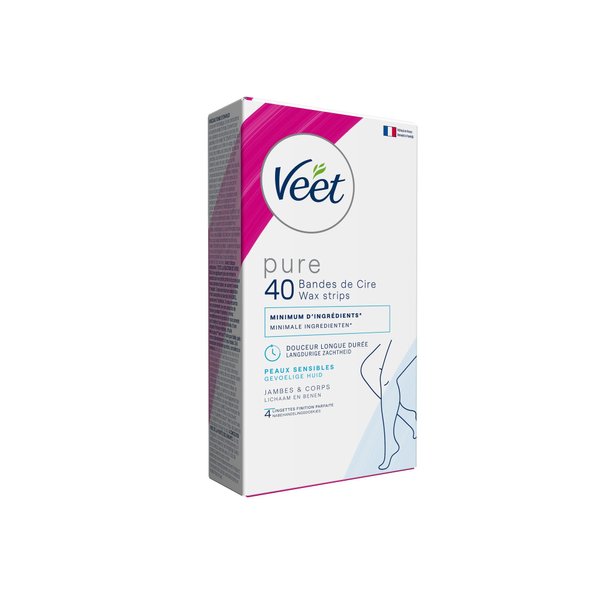 Veet Pure Waxstrips Lichaam & Benen Gevoelige Huid 40 stuks