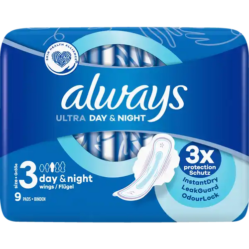 Always Ultra Day & Night Maandverband 9 stuks